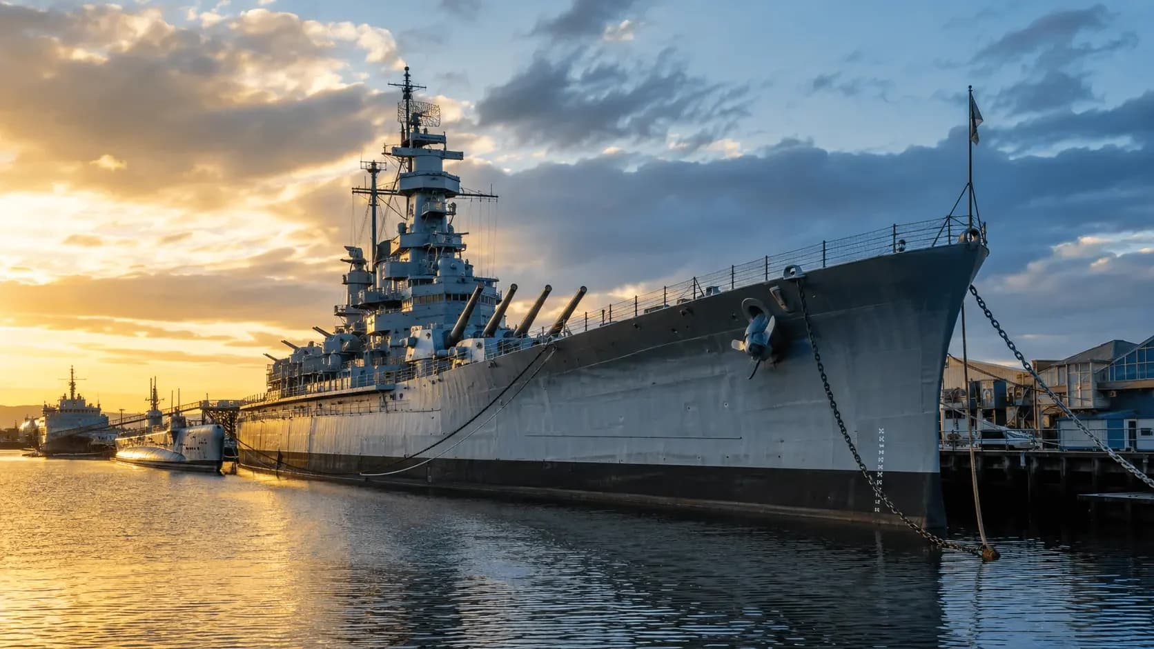 Featured view of Battleship Cove in Fall River, Massachusetts