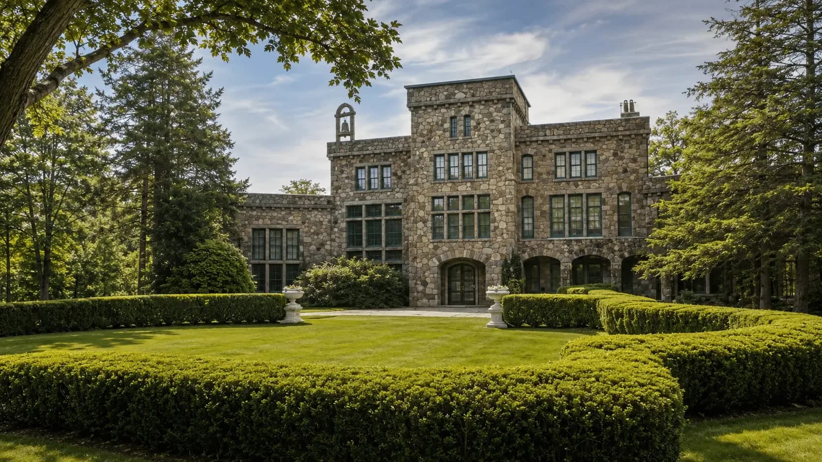 Featured view of Borderland State Park and Ames Mansion in North Easton, Massachusetts