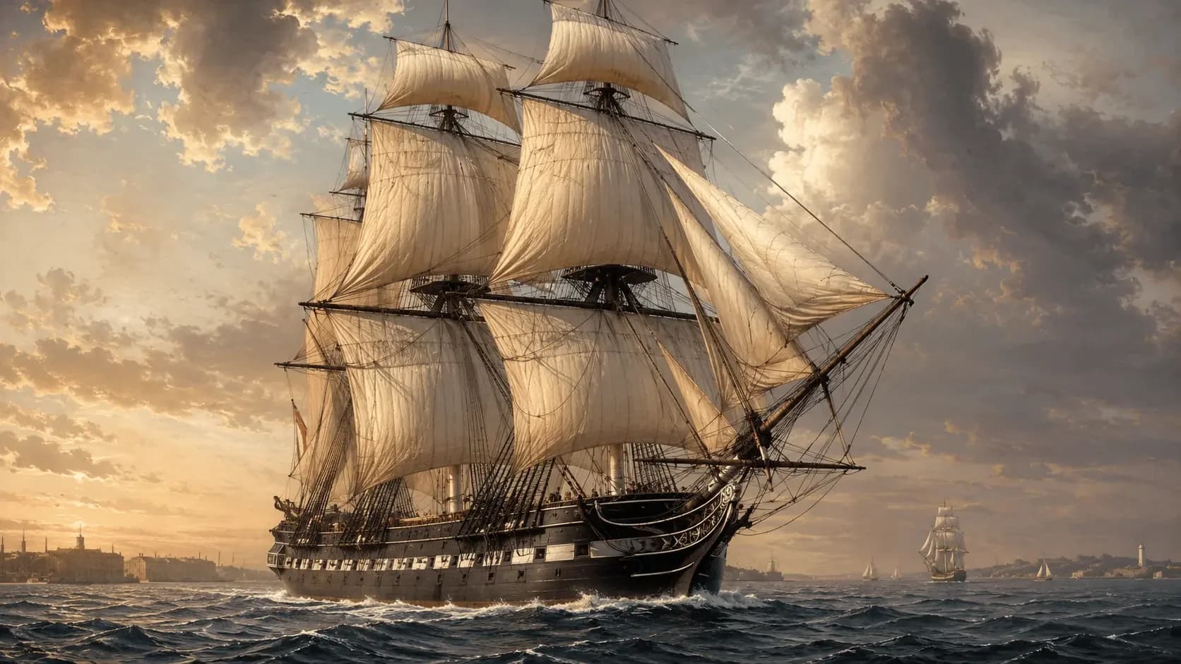 Featured view of USS Constitution in Boston, Massachusetts